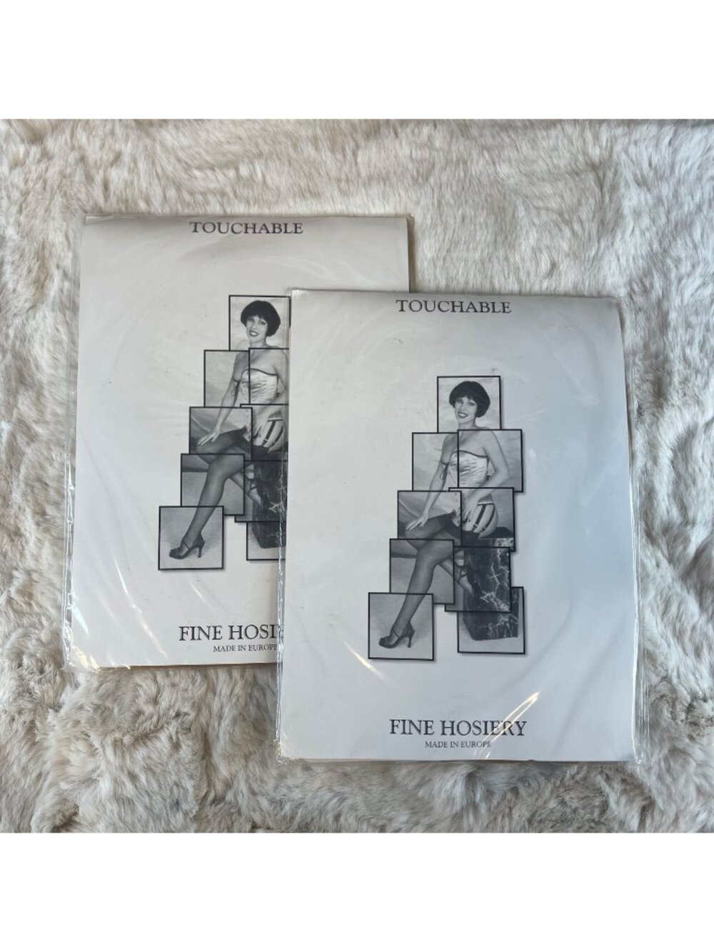 Vtg 2 Pairs Touchable Fine Hosiery Stockings-Ups For Women In Natural Sz Small